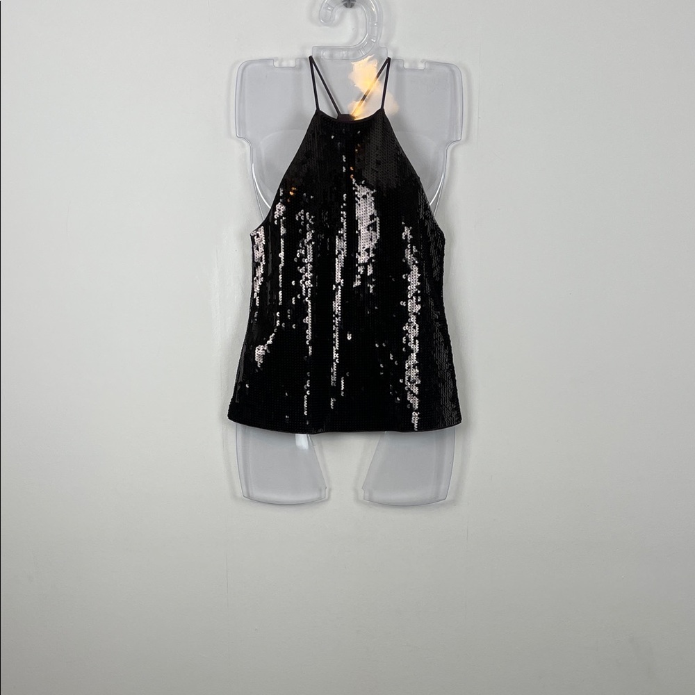 Express Sequin Racer Back Pullover Classic Evening Women S Brown Halter Tank Top